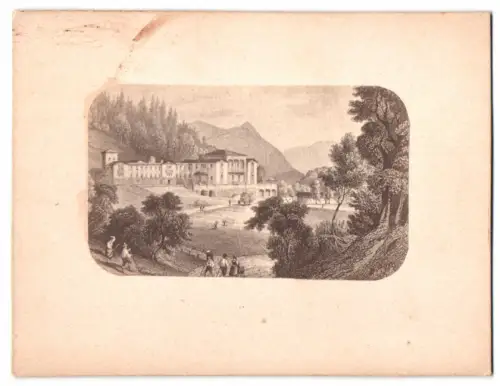 Fotografie unbekannter Fotograf, Ansicht Berchtesgaden, malerische Landschaft mit königlicher Villa
