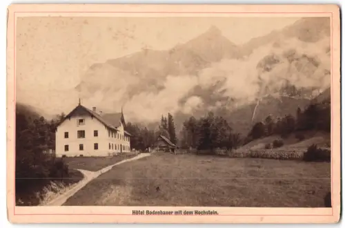 Fotografie Nicolaus Kuss, Mariazell, Wienergasse 61, Ansicht Thörl / Stmk., Blick zum Hotel Bodenbauer und Hochstein