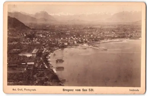 Fotografie Ant. Gratl, Innsbruck, Ansicht Bregenz vom See, Landschaftsansicht