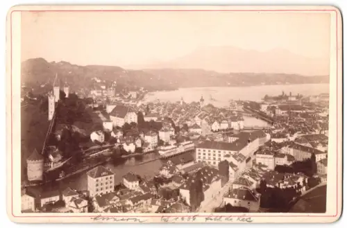 Fotografie Jost Greber, Luzern, Schwanenplatz, Ansicht Luzern, Stadtansicht mit See, 1886