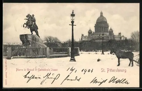 AK St. Pétersbourg, Pierre le Grand et Cathédrale Isaac