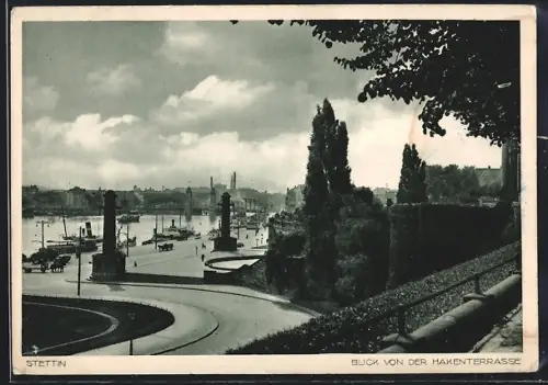 AK Stettin, Blick von der Hakenterrasse