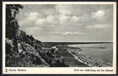 AK Misdroy, Blick vom Kaffeeberg auf den Strand