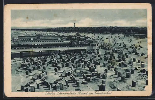 AK Swinemünde, Strand am Familienbad