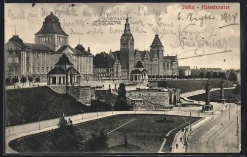 AK Stettin, Blick zur Hakenterrasse