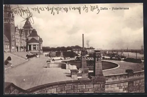 AK Stettin, Ortspartie mit Hakenterrasse