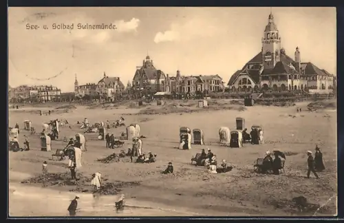 AK Swinemünde, Strandpartie