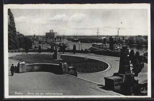 AK Stettin, Blick von der Hakenterrasse