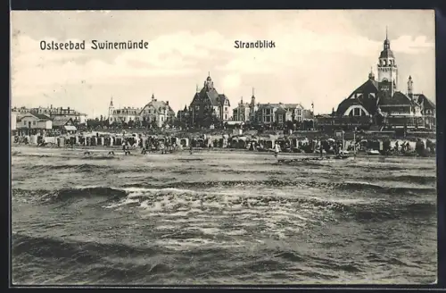 AK Swinemünde, Strandblick