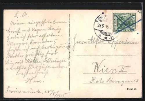 AK Osternothafen, Boot passiert den Molenkopf