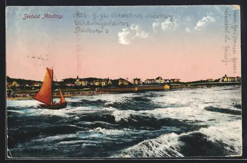 AK Misdroy, Panoramablick zum Strand