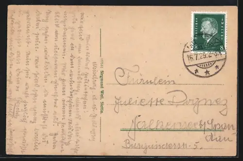 AK Misdroy, Panoramablick zum Strand