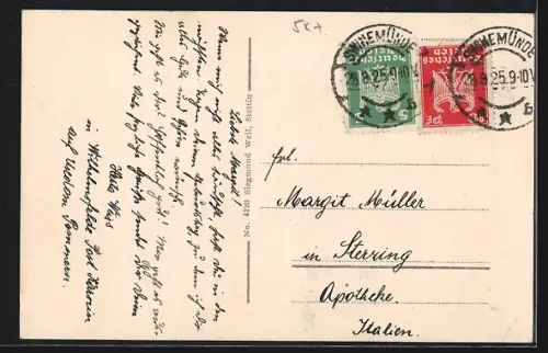 AK Swinemünde, Brandung an der Ostmole