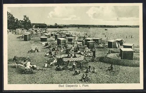AK Bad Stepenitz i. Pom., Badegäste im Strandbad