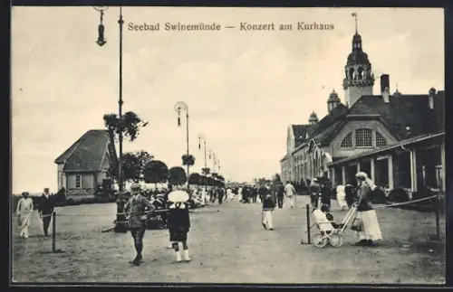 AK Swinemünde, Konzert am Kurhaus