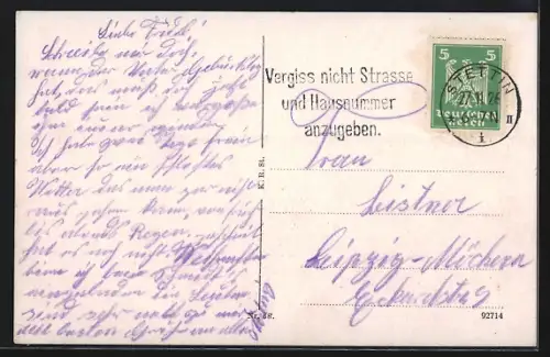 AK Stettin, Dampfer an der Vulkan-Werft im Hafen