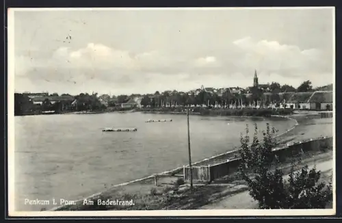 AK Penkum i. Pom., Partie am Badestrand