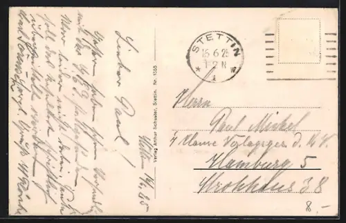 AK Stettin, Schiffswerft Vulkan, Hafenmotiv