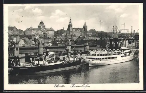 AK Stettin, Schiffe im Innenhafen
