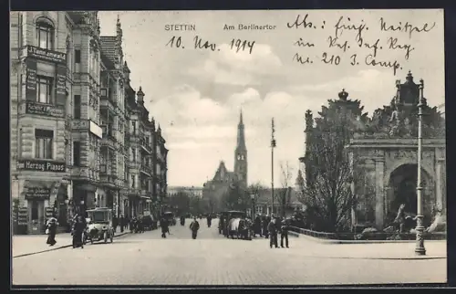 AK Stettin, Klaviergeschäft am Berlinertor
