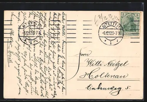 AK Stettin, Augustaplatz aus der Vogelschau