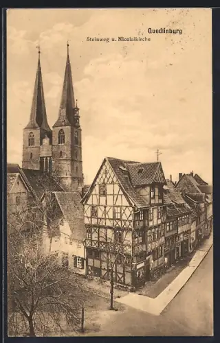 AK Quedlinburg, Steinweg, Nicolaikirche