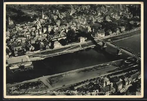 AK Traben-Trarbach a. Mosel, Brücke, Orig. Fliegeraufnahme