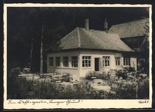 AK Bad Pyrmont, Kaffee-Garten Langer Grund, Inh. Heinr. Schaper