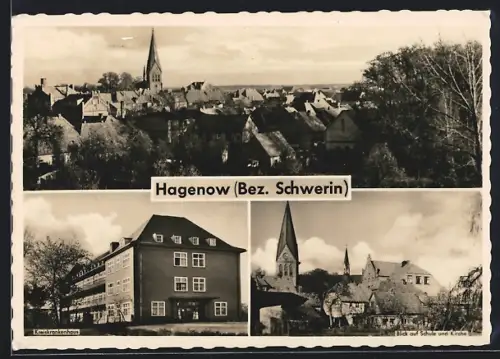 AK Hagenow /Schwerin, Kreiskrankenhaus, Schule, Kirche