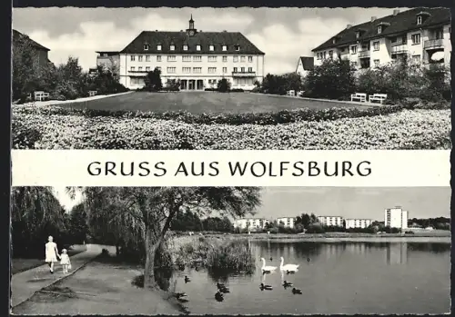 AK Wolfsburg, Wohnsiedlungen und Park am See
