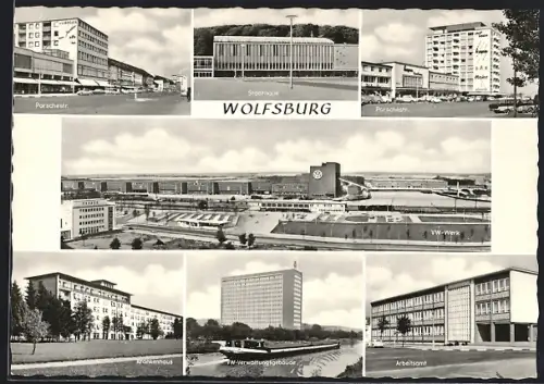 AK Wolfsburg, VW-Werk, VW-Verwaltungsgebäude, Krankenhaus, Arbeitsamt, Porschestrasse