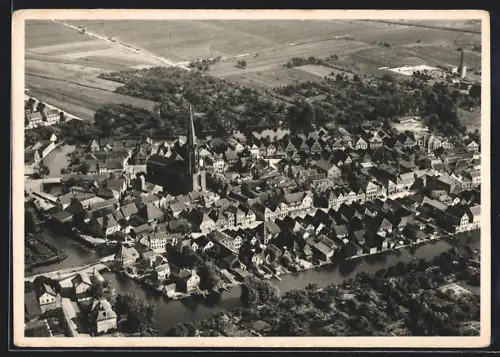AK Buxtehude, Luftaufnahme der Altstadt