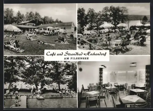 AK Hechendorf / Seefeld, Café und Strandbad am Pilsensee