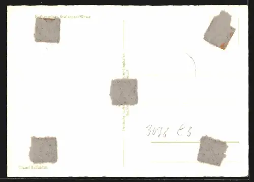 AK Stolzenau /Weser, Rathausplatz, Fachwerkhäuser, Luftbild