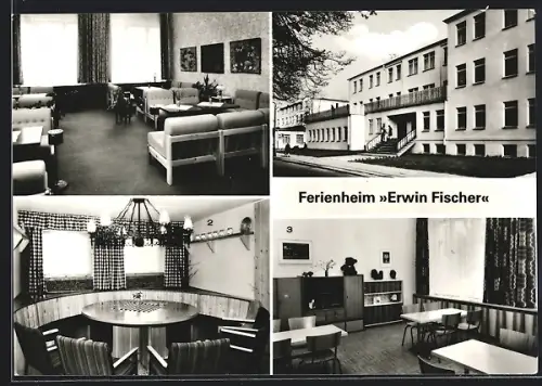 AK Kühlungsborn /Bad Doberan, Ferienheim Erwin Fischer, Klubraum, Bauernstube, Kinderzimmer