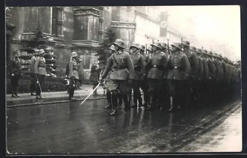 Foto-AK Wolfenbüttel, Wehrmachtparade