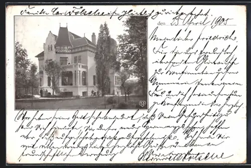 AK Magdeburg, Villa mit Bäumen