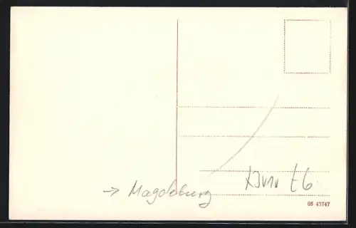 AK Magdeburg, Rud. Sacks Versuchsstation, Uferpartie mit Boot