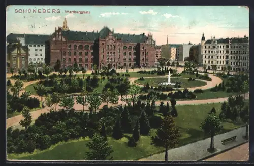 AK Berlin-Schöneberg, Blick auf den Wartburgplatz