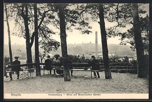 AK Berlin-Steglitz, Fichtenberg, Blick auf Botanischen Garten