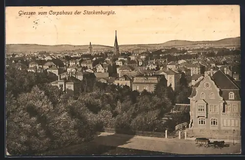 AK Giessen, Teilansicht vom Corpshaus der Starkenburgia aus gesehen
