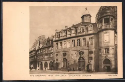 AK Alt-Frankfurt, Salzhaus, Haus Wanebach, Gasthaus Goldener Schwan