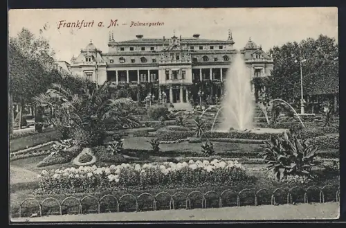 AK Frankfurt-Westend, Fontäne im Palmengarten