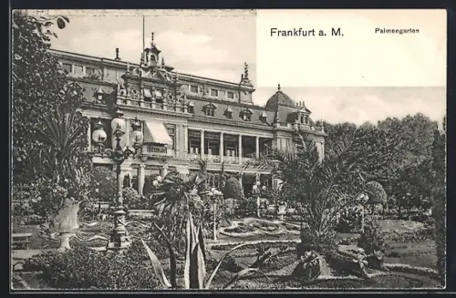 AK Frankfurt-Westend, Partie im Palmengarten