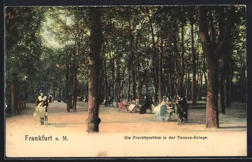 AK Frankfurt a. M., Prachtpartie in der Taunus-Anlage