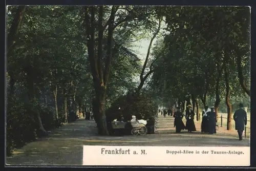 AK Frankfurt a. M., Doppelallee in der Taunus-Anlage