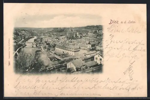 AK Diez a. d. Lahn, Ortsansicht aus der Vogelschau