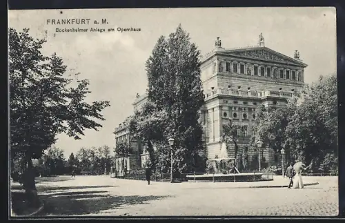 AK Frankfurt a. M., Bockenheimer Anlage am Opernhaus
