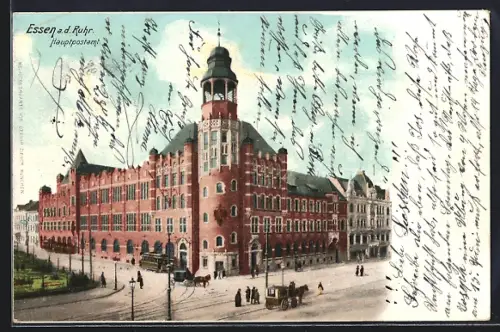 AK Essen a. d. Ruhr, Blick zum Hauptpostamt