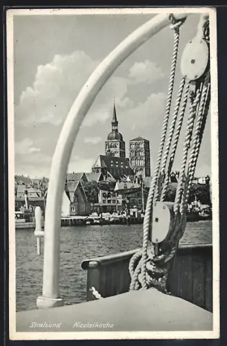 AK Stralsund, Blick zur Nicolaikirche